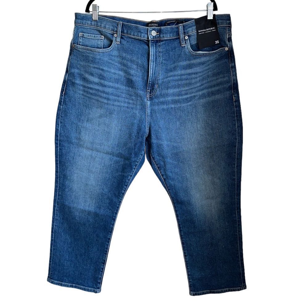 Banana Republic straight ankle jeans new NWT size 35 dark‎ navy blue 20 XXL plus